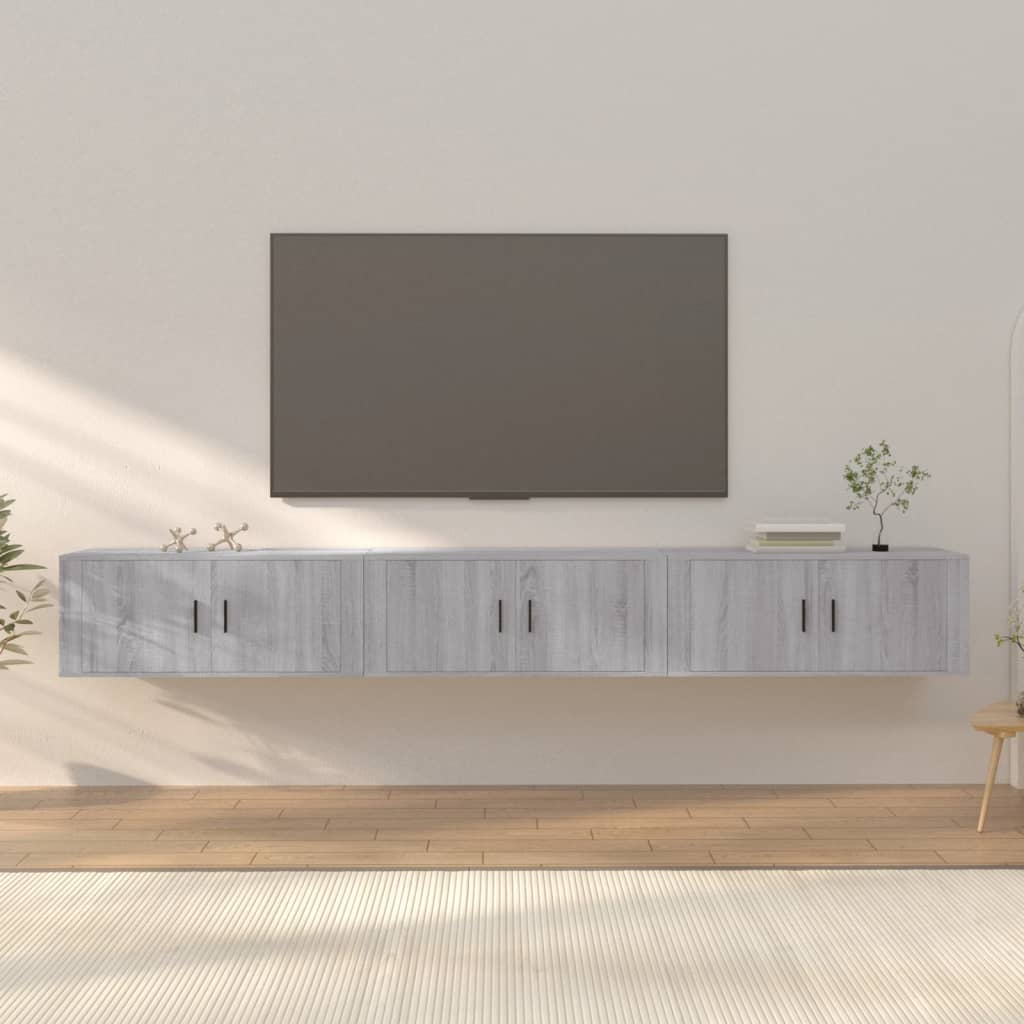Meubles TV muraux 3 pcs sonoma gris 100x34,5x40 cm - XIOS
