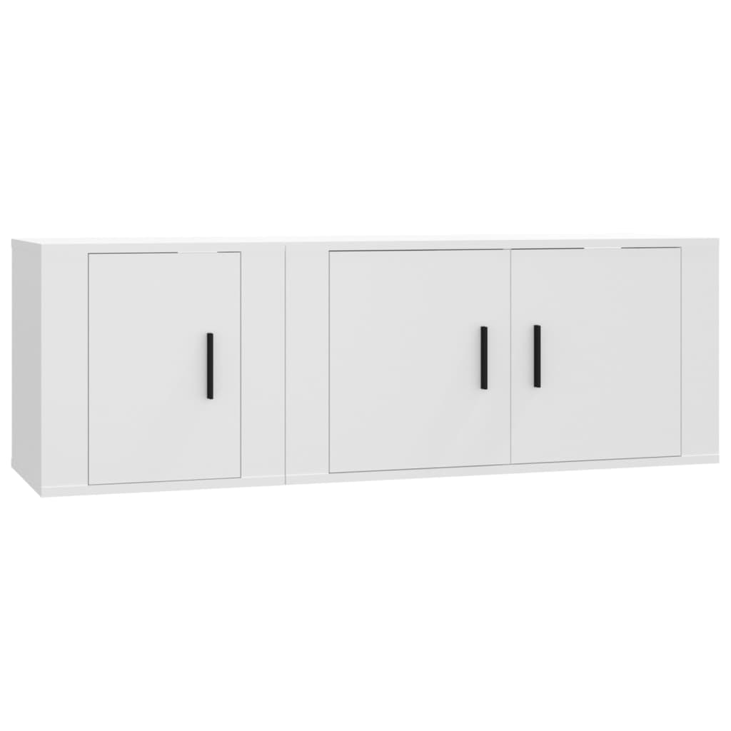 Ensemble de meubles TV 2 pcs Blanc Bois d'ingénierie - XIOS