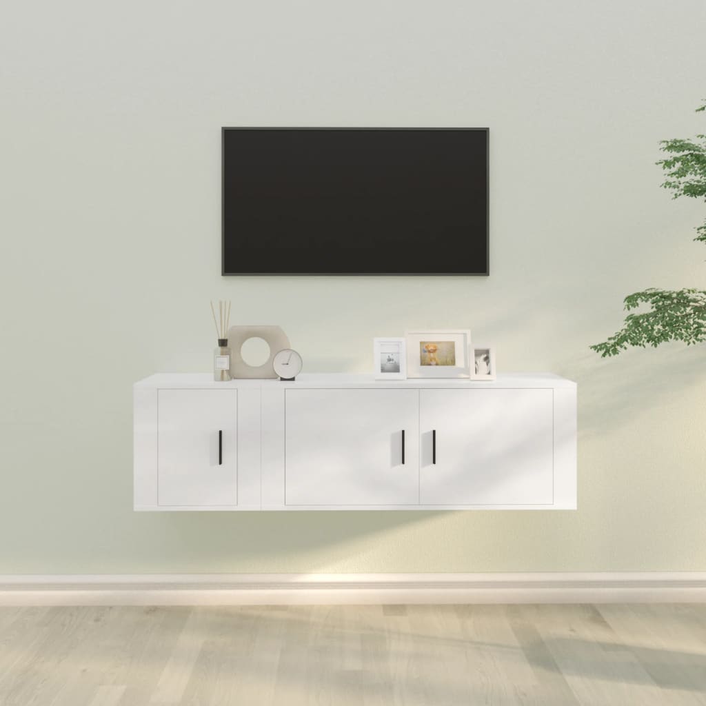Ensemble de meubles TV 2 pcs Blanc Bois d'ingénierie - XIOS