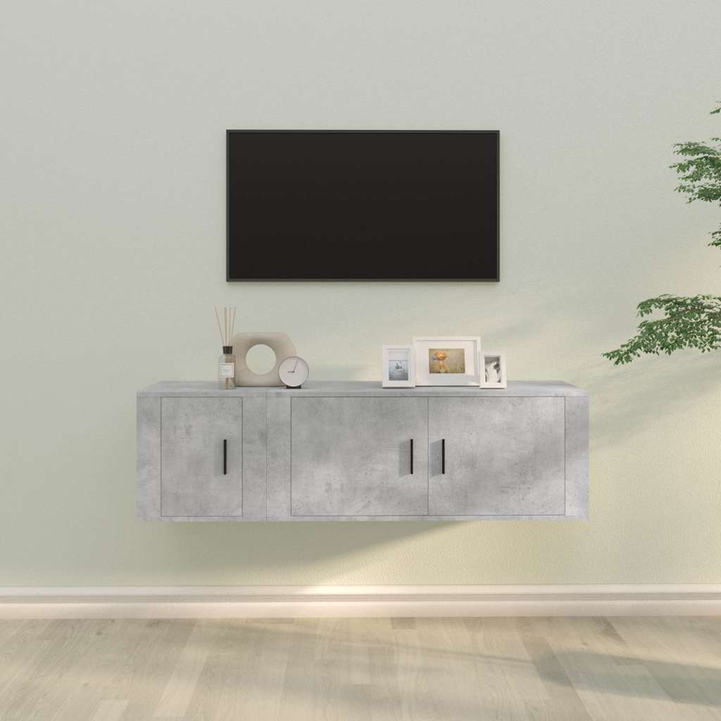 Ensemble de meubles TV 2 pcs gris béton bois d'ingénierie - XIOS
