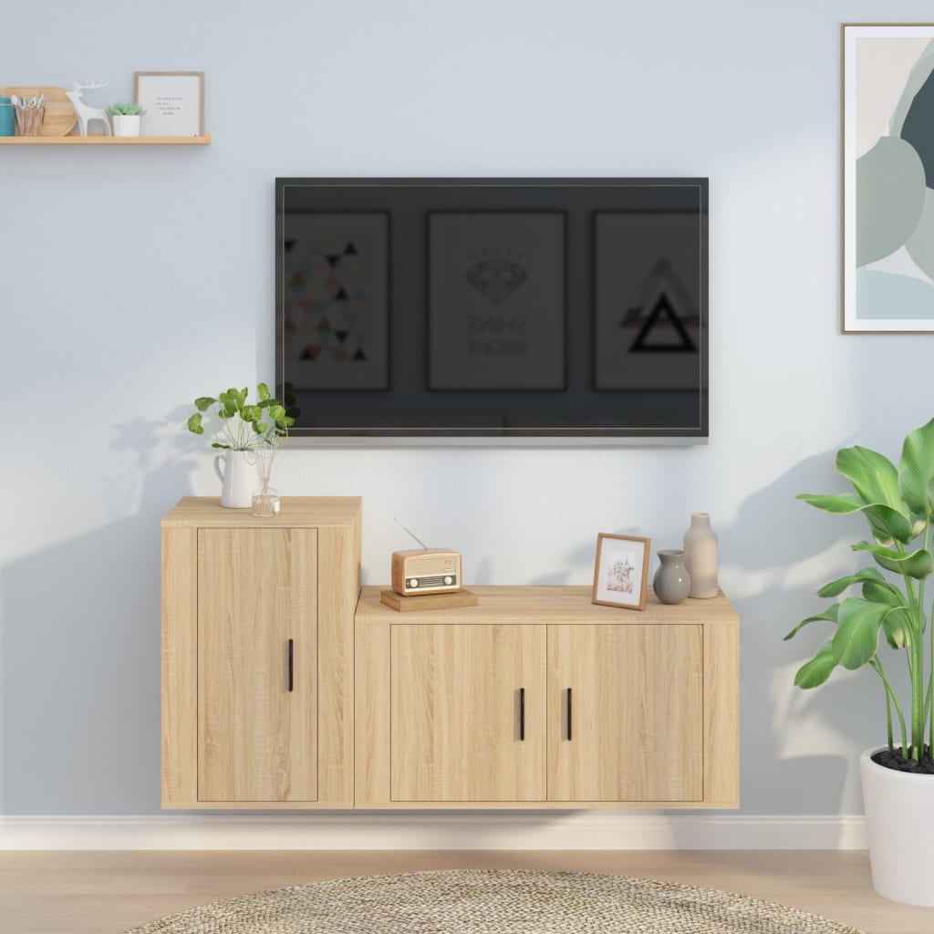 Ensemble de meubles TV 2 pcs chêne sonoma bois d'ingénierie - XIOS