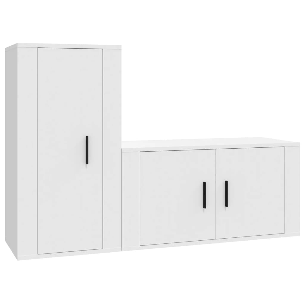 Ensemble de meubles TV 2 pcs Blanc Bois d'ingénierie - XIOS