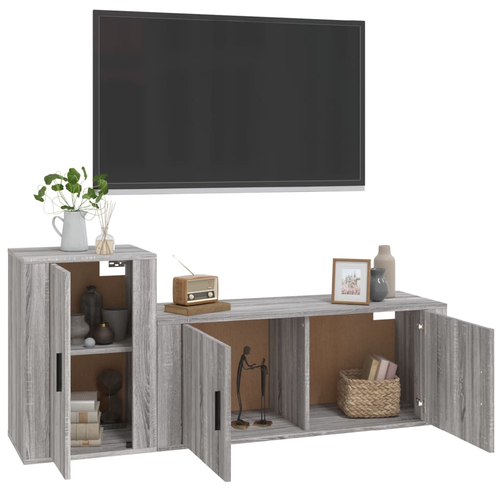 Ensemble de meubles TV 2 pcs Sonoma gris Bois d'ingénierie - XIOS
