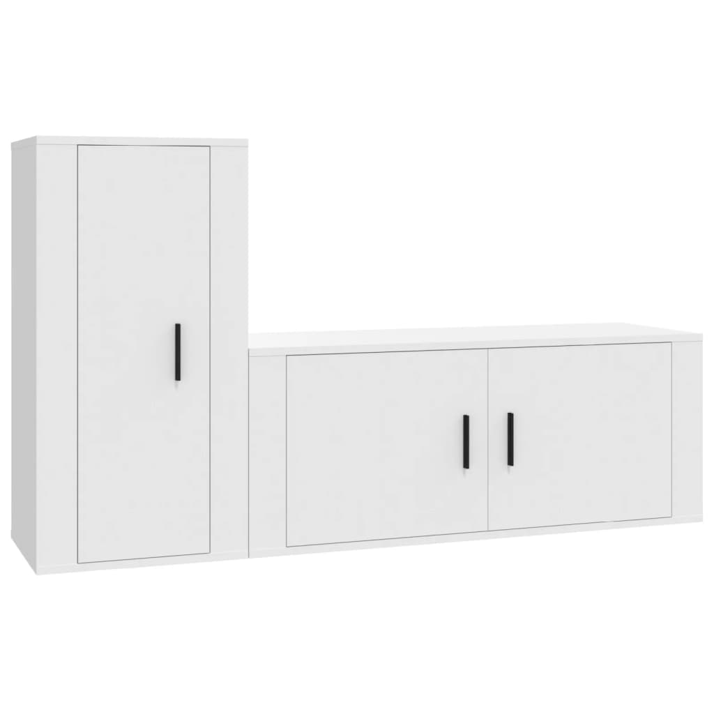 Ensemble de meubles TV 2 pcs Blanc Bois d'ingénierie - XIOS