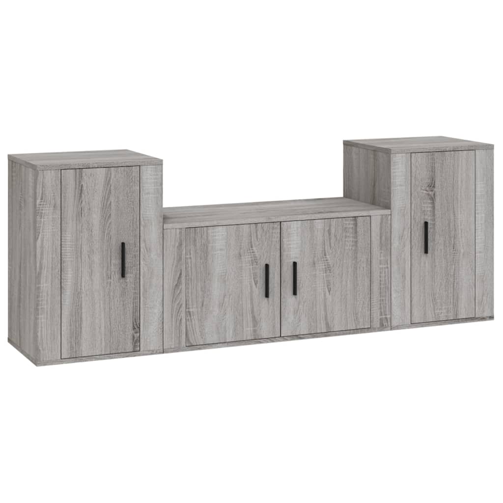 Ensemble de meubles TV 3 pcs Sonoma gris Bois d'ingénierie - XIOS