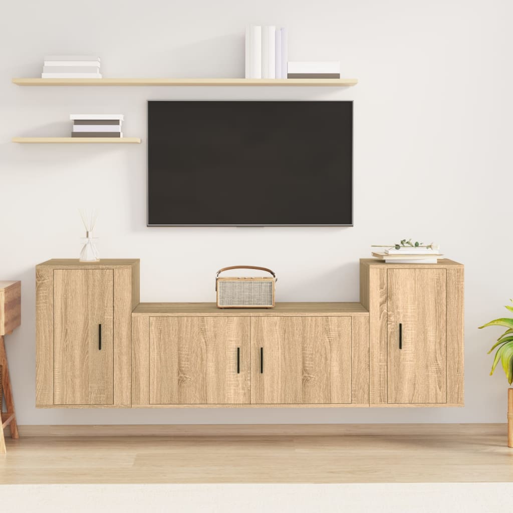 Ensemble de meubles TV 3 pcs Chêne sonoma Bois d'ingénierie - XIOS