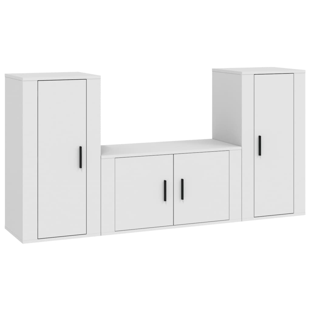 Ensemble de meubles TV 3 pcs Blanc Bois d'ingénierie - XIOS
