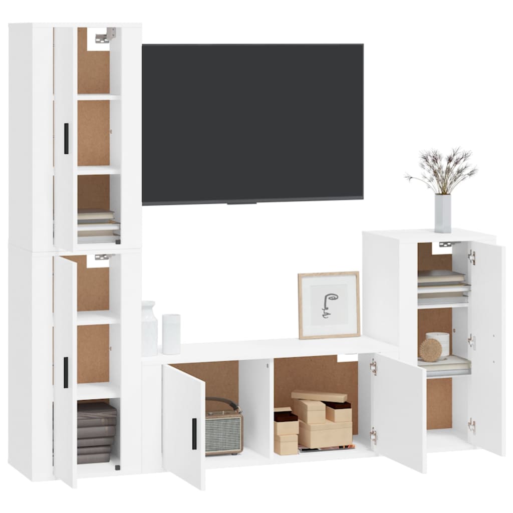 Ensemble de meubles TV 4 pcs Blanc Bois d'ingénierie - XIOS