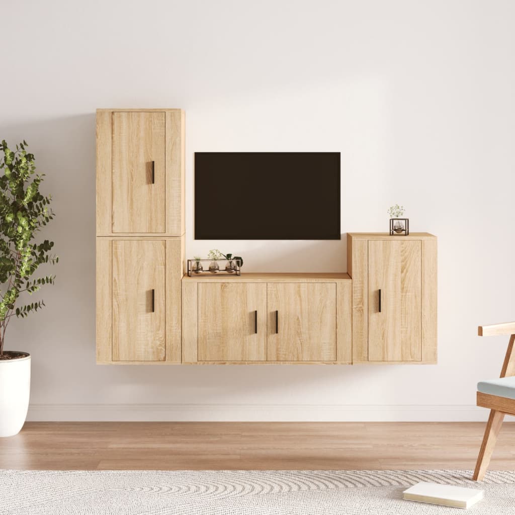 Ensemble de meubles TV 4 pcs Chêne sonoma Bois d'ingénierie - XIOS