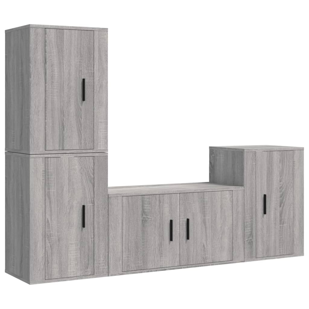 Ensemble de meubles TV 4 pcs Sonoma gris Bois d'ingénierie - XIOS