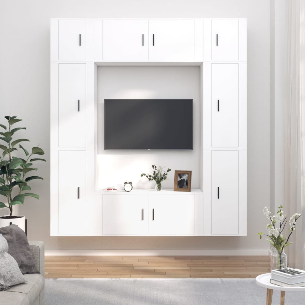 Ensemble de meubles TV 8 pcs Blanc Bois d'ingénierie - XIOS