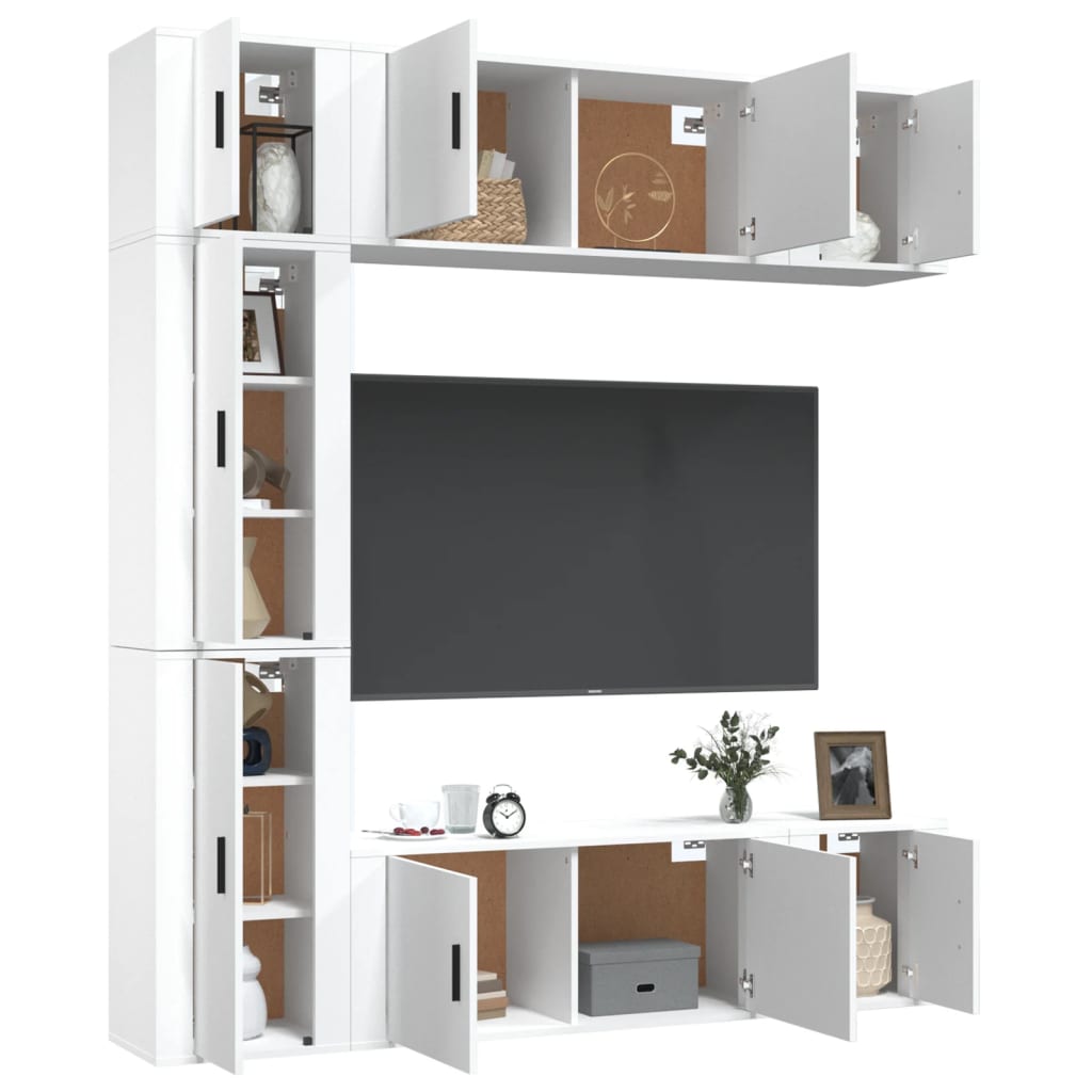 Ensemble de meubles TV 7 pcs Blanc Bois d'ingénierie - XIOS