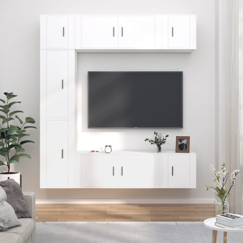 Ensemble de meubles TV 7 pcs Blanc Bois d'ingénierie - XIOS
