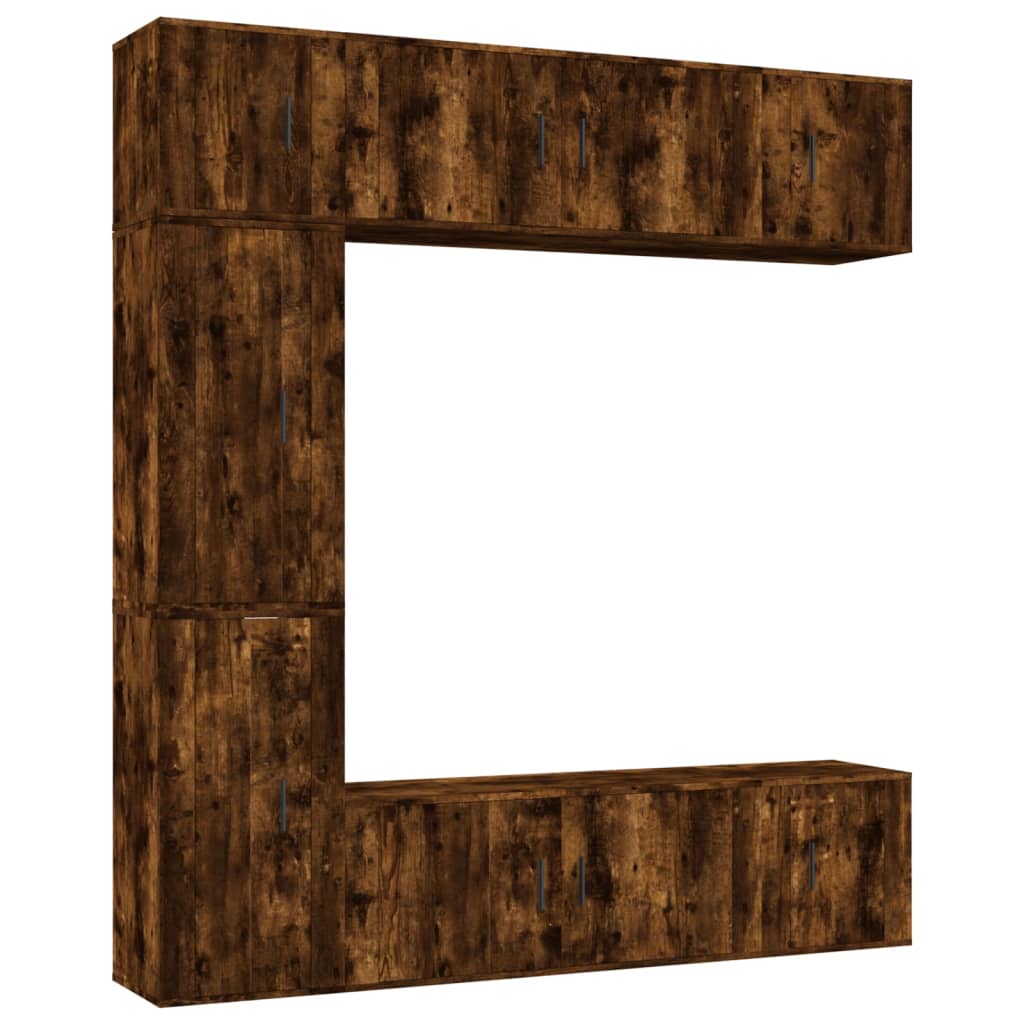 Ensemble de meubles TV 7 pcs Chêne fumé Bois d'ingénierie - XIOS