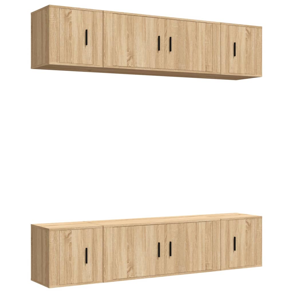 Ensemble de meubles TV 6 pcs Chêne sonoma Bois d'ingénierie