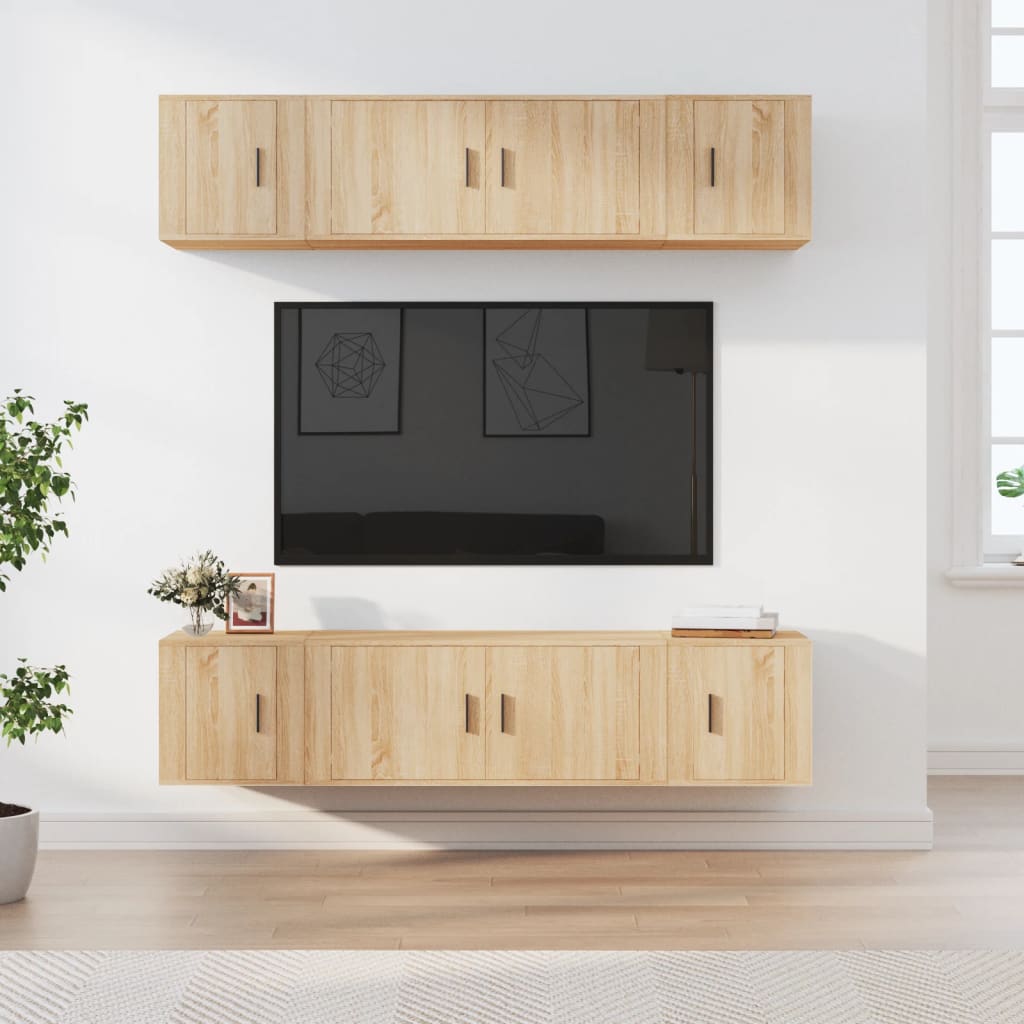 Ensemble de meubles TV 6 pcs Chêne sonoma Bois d'ingénierie