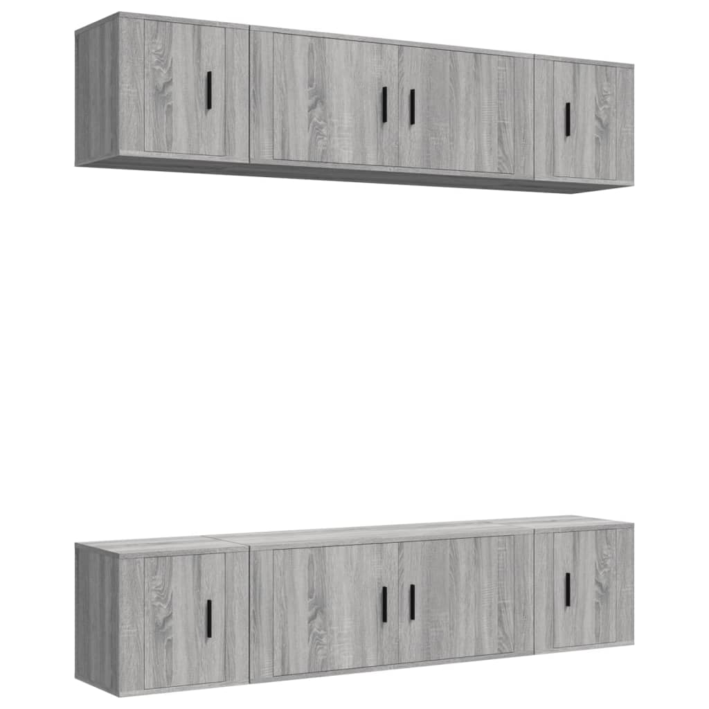 Ensemble de meubles TV 6 pcs Sonoma gris Bois d'ingénierie - XIOS