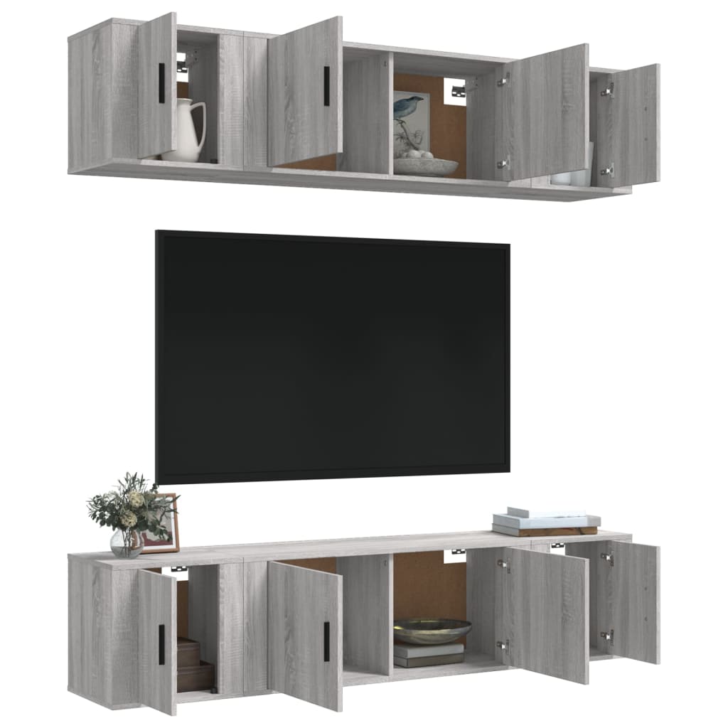 Ensemble de meubles TV 6 pcs Sonoma gris Bois d'ingénierie - XIOS
