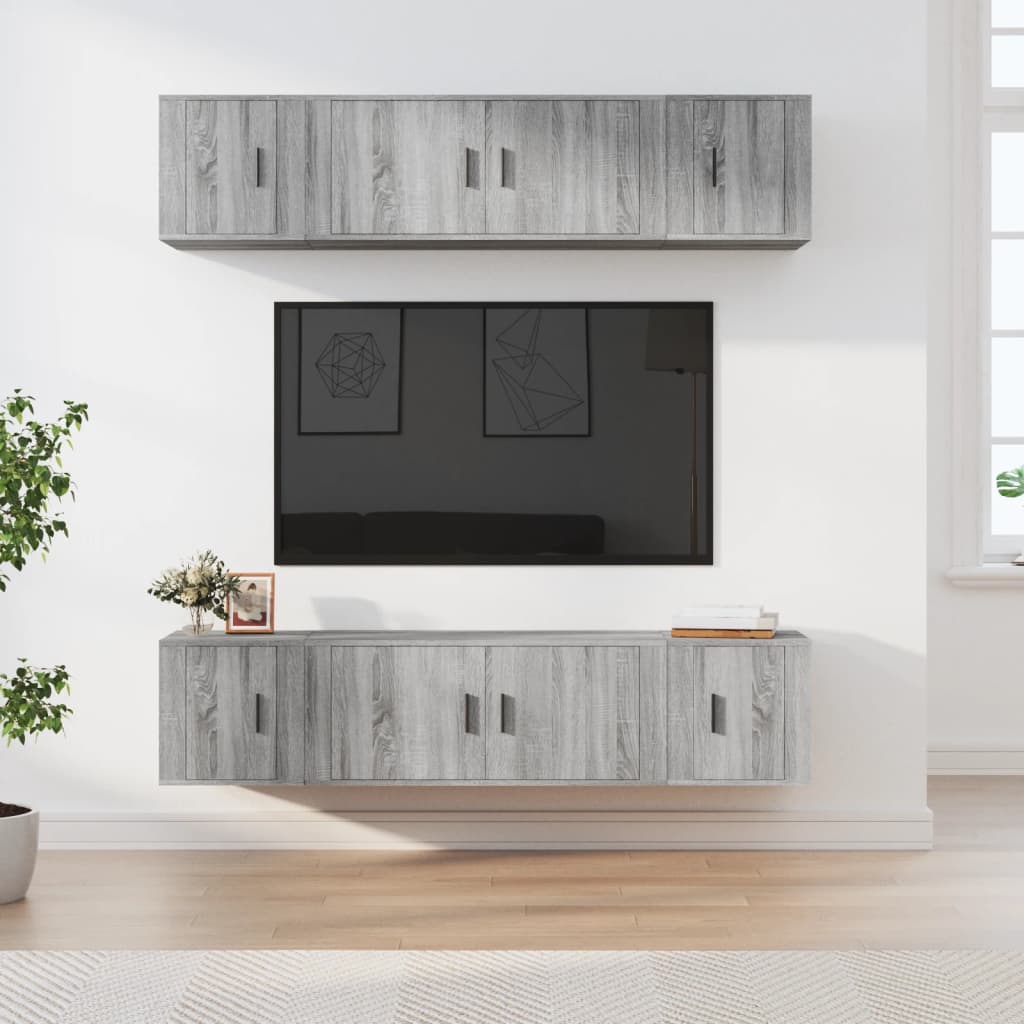 Ensemble de meubles TV 6 pcs Sonoma gris Bois d'ingénierie - XIOS