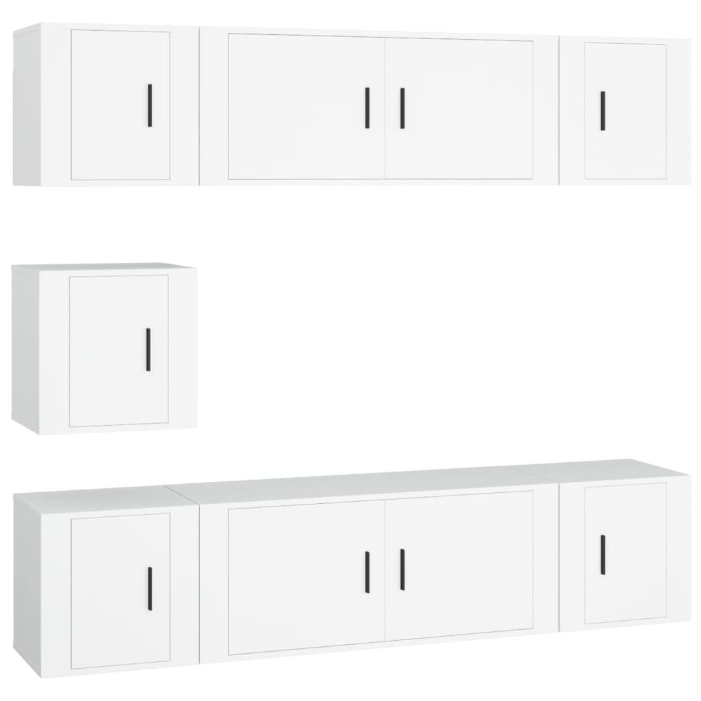 Ensemble de meubles TV 7 pcs Blanc Bois d'ingénierie - XIOS