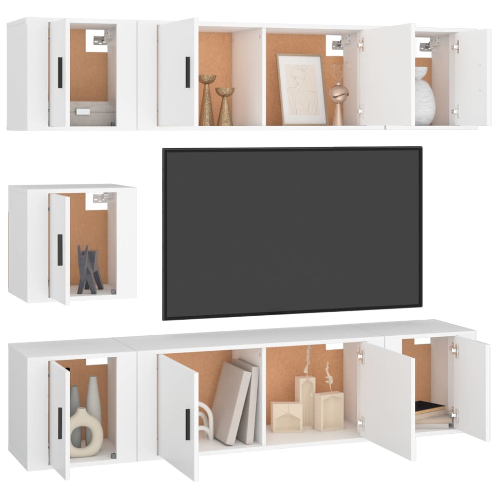 Ensemble de meubles TV 7 pcs Blanc Bois d'ingénierie - XIOS