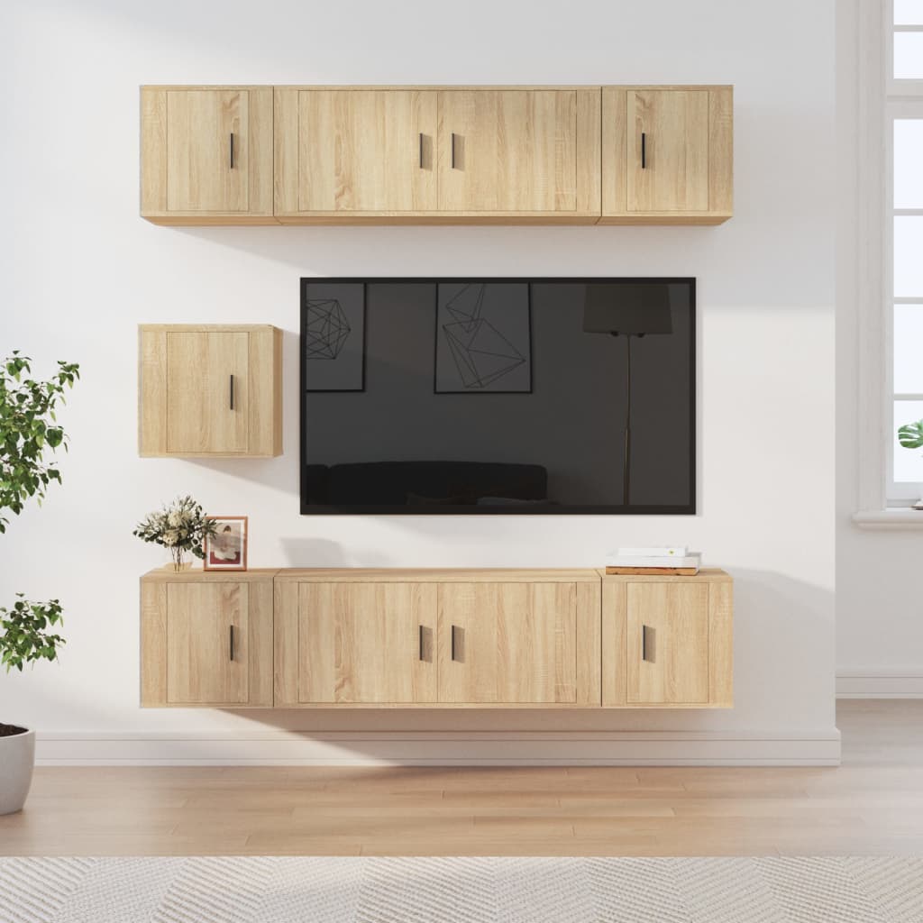 Ensemble de meubles TV 7 pcs Chêne sonoma Bois d'ingénierie - XIOS