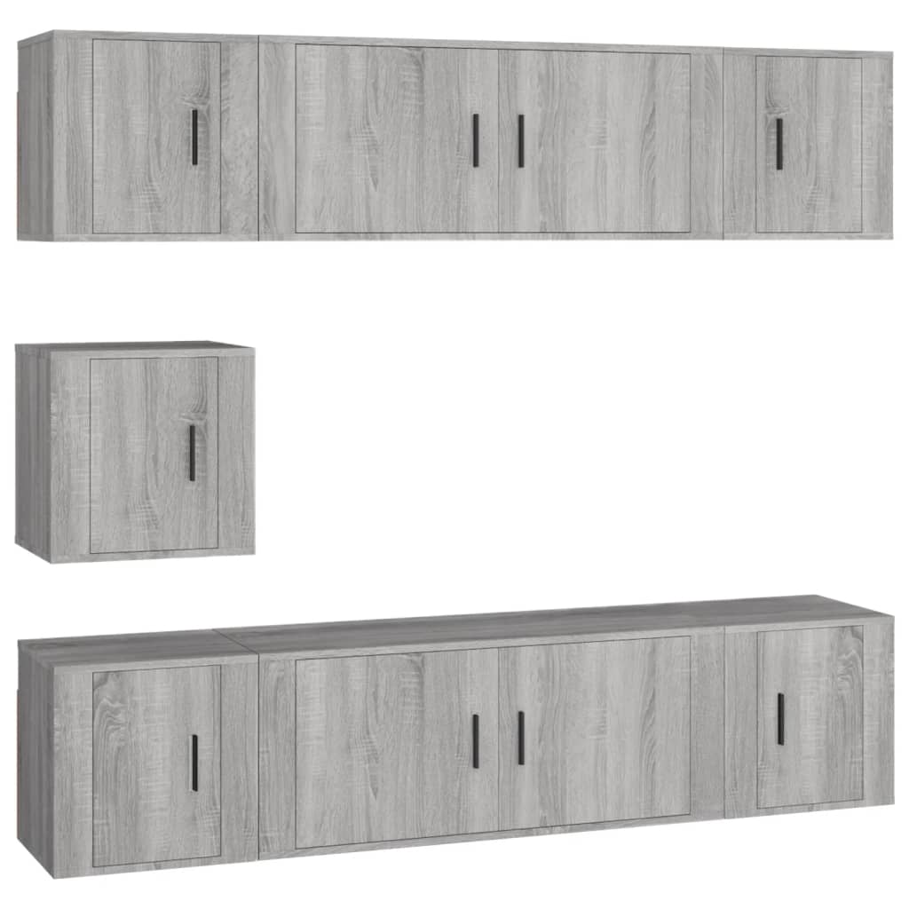 Ensemble de meubles TV 7 pcs Sonoma gris Bois d'ingénierie - XIOS