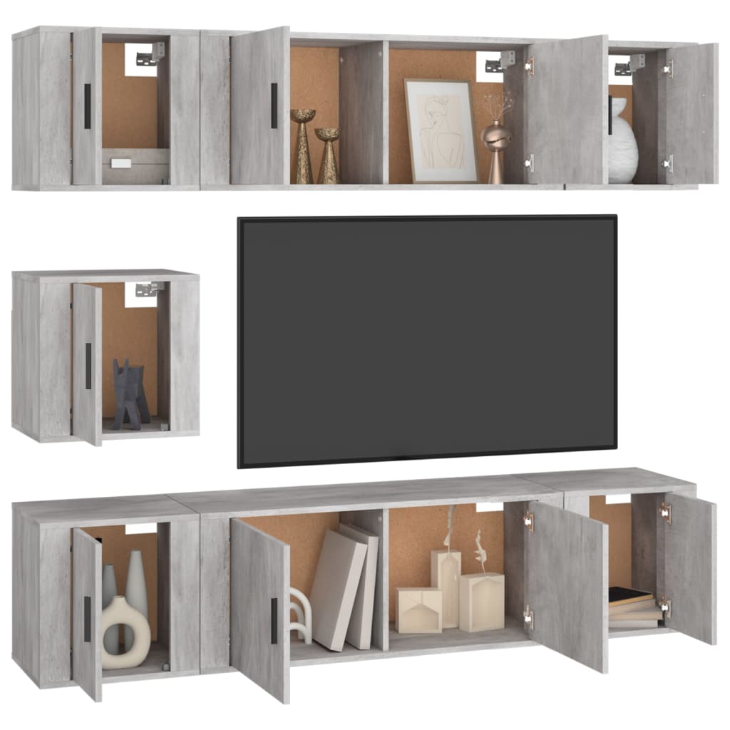Ensemble de meubles TV 7 pcs Sonoma gris Bois d'ingénierie - XIOS