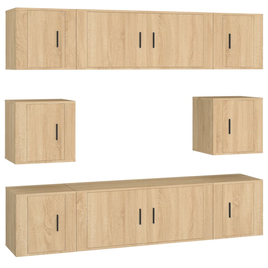 Ensemble de meubles TV 8 pcs Chêne sonoma Bois d'ingénierie