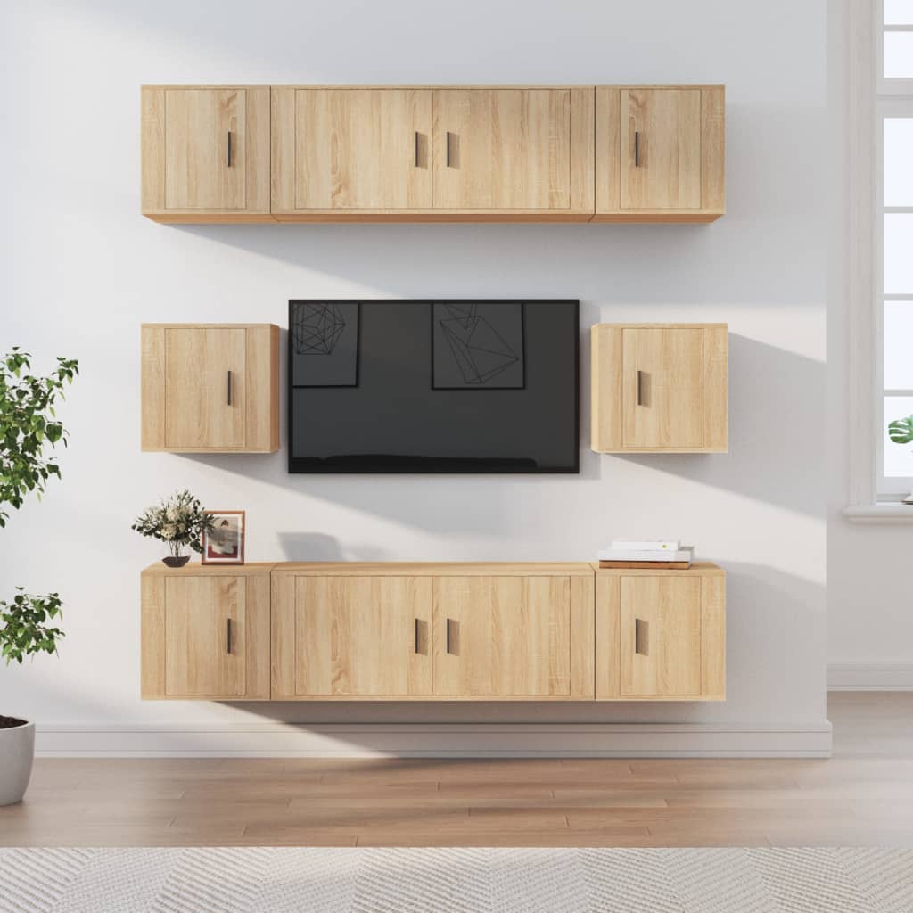 Ensemble de meubles TV 8 pcs Chêne sonoma Bois d'ingénierie