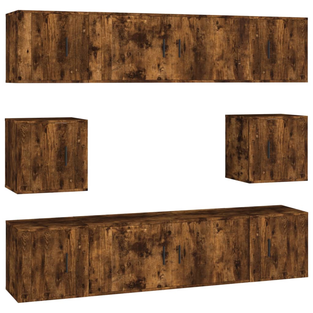 Ensemble de meubles TV 8 pcs Chêne fumé Bois d'ingénierie - XIOS