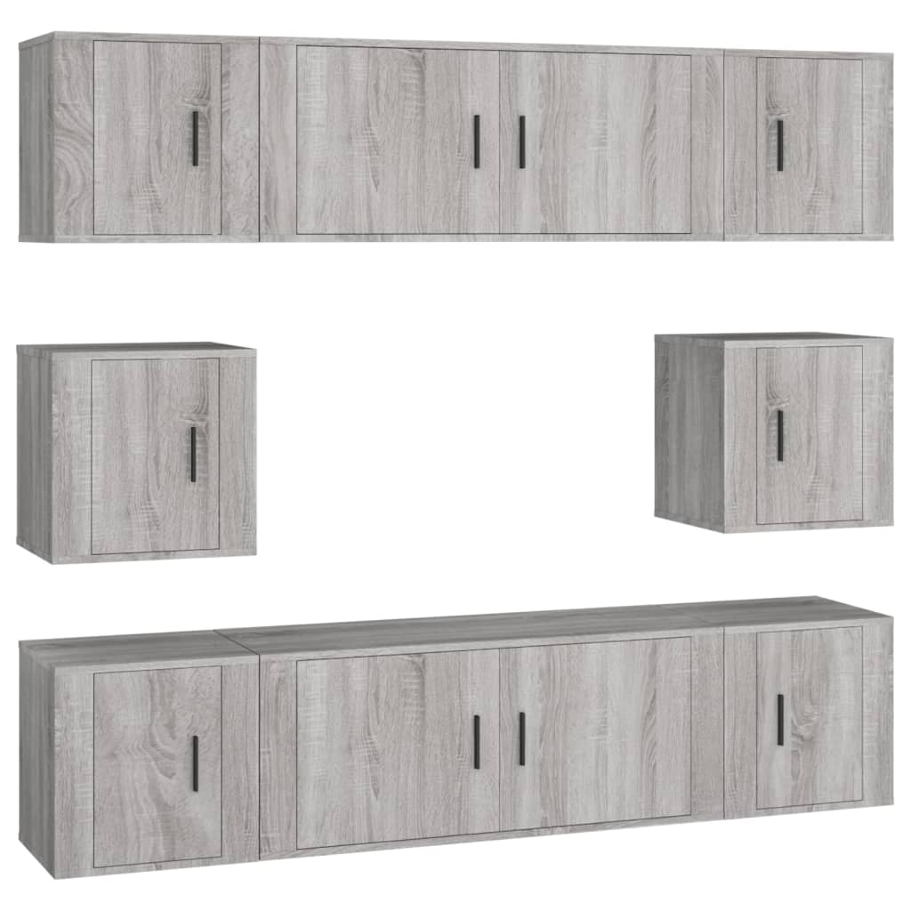 Ensemble de meubles TV 8 pcs Sonoma gris Bois d'ingénierie - XIOS