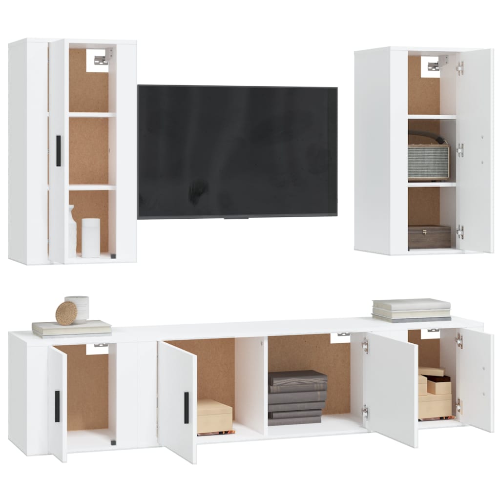 Ensemble de meubles TV 5 pcs Blanc Bois d'ingénierie - XIOS