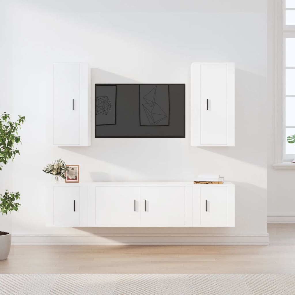 Ensemble de meubles TV 5 pcs Blanc Bois d'ingénierie - XIOS