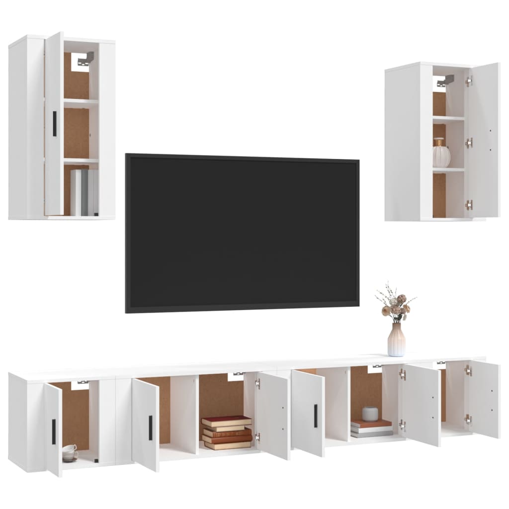 Ensemble de meubles TV 6 pcs Blanc Bois d'ingénierie - XIOS
