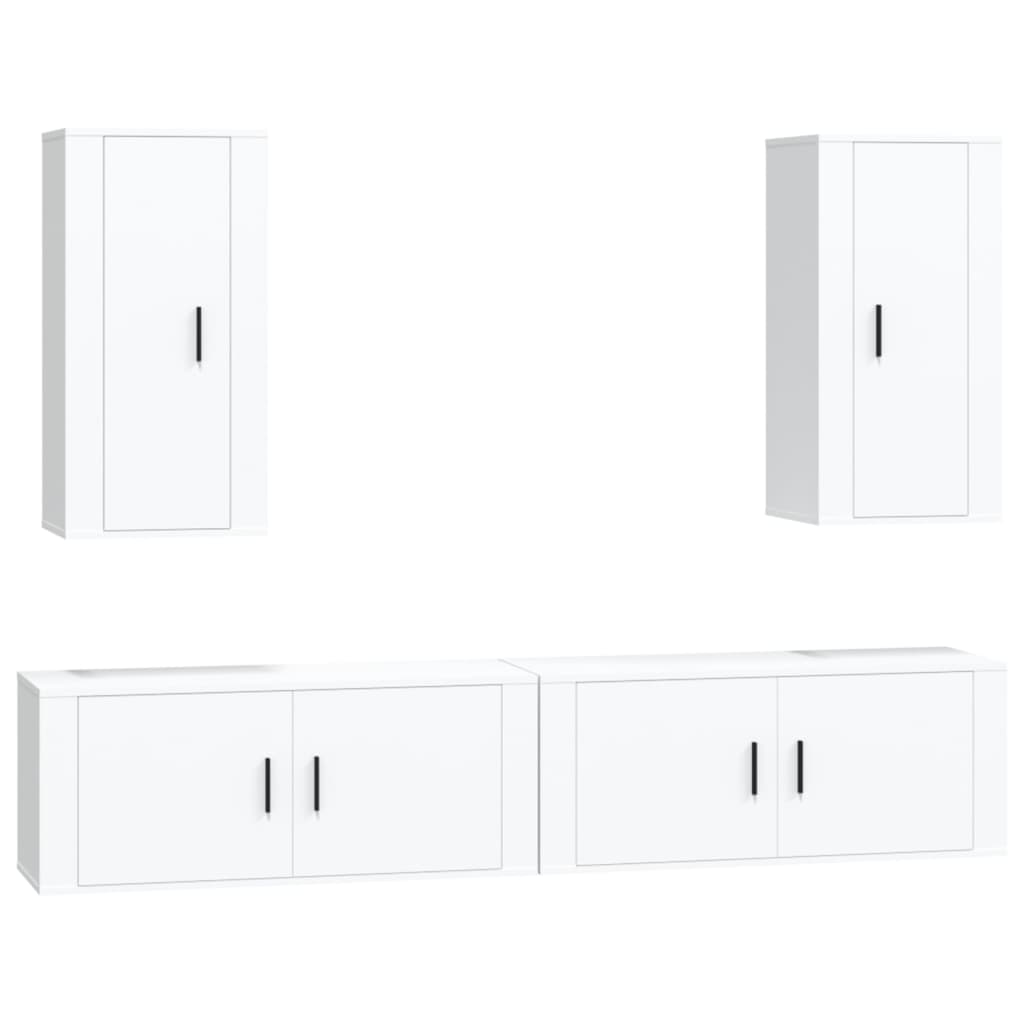 Ensemble de meubles TV 4 pcs Blanc Bois d'ingénierie - XIOS