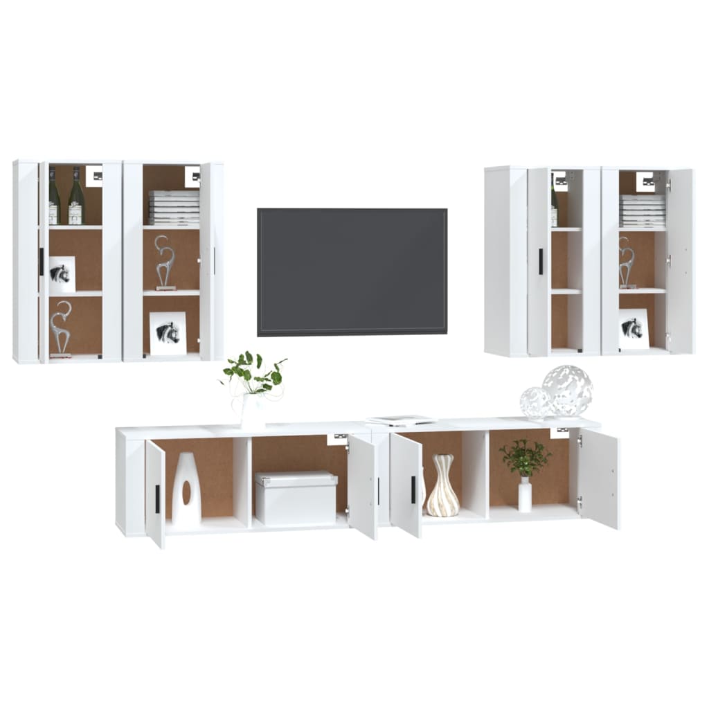 Ensemble de meubles TV 6 pcs Blanc Bois d'ingénierie - XIOS