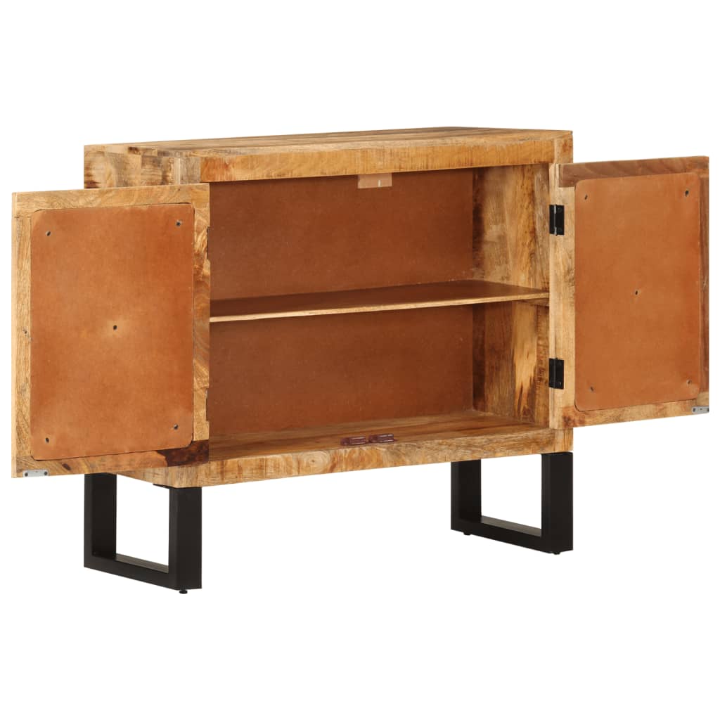 Buffet 80x30x71 cm bois de manguier brut massif et métal - XIOS
