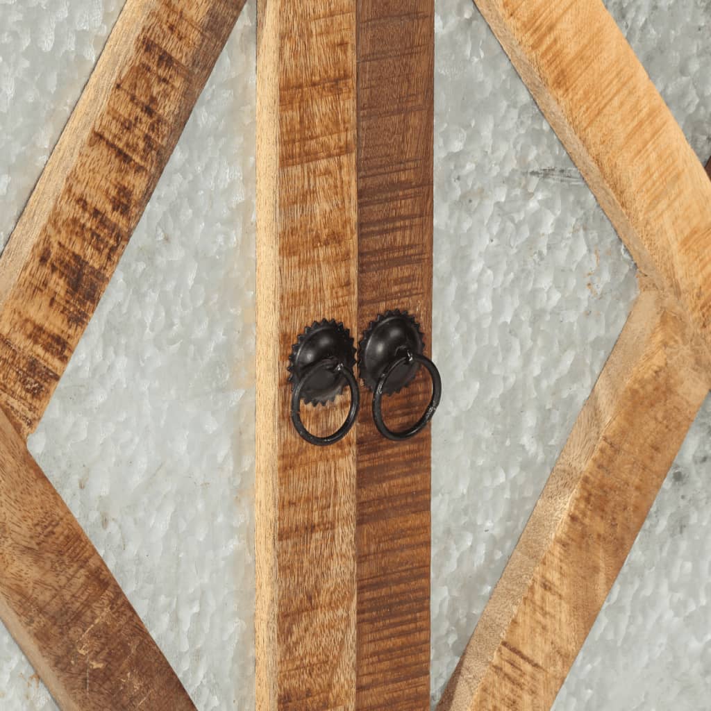 Buffet 80x30x71 cm bois de manguier brut massif et métal - XIOS