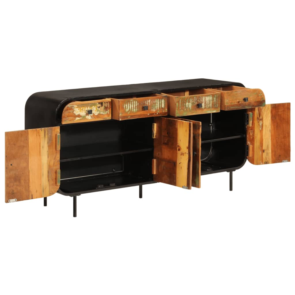 Buffet 140x35x70 cm bois massif de récupération et métal - XIOS