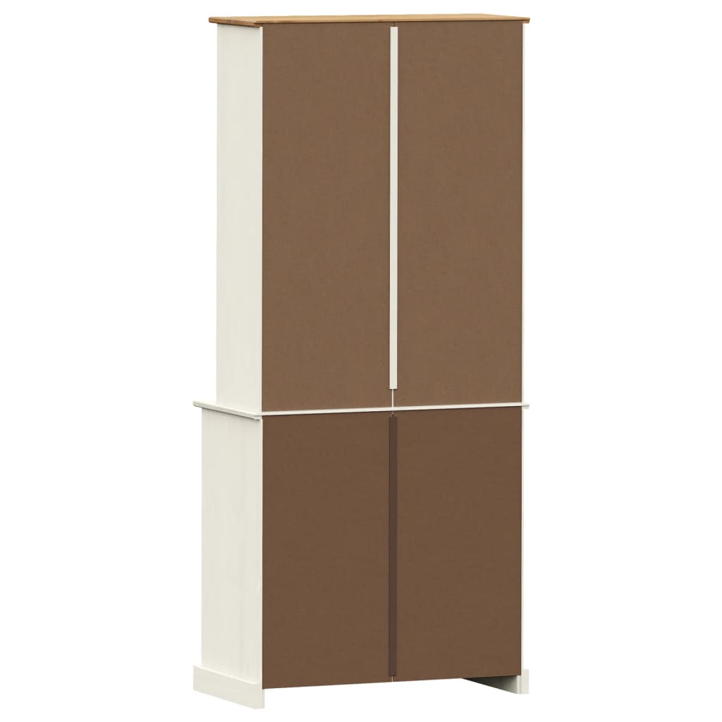 Buffet haut VIGO blanc 78x40x175 cm bois massif de pin - XIOS