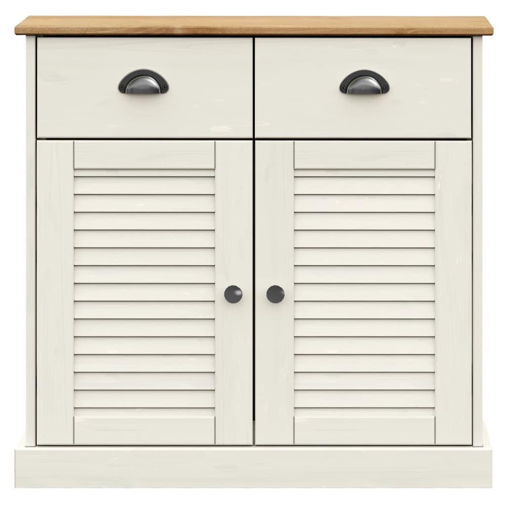 Buffet haut VIGO blanc 78x40x175 cm bois massif de pin - XIOS