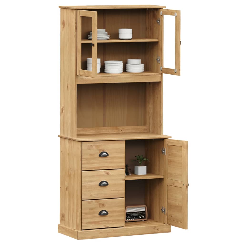 Buffet haut VIGO 78x40x175 cm bois massif de pin - XIOS