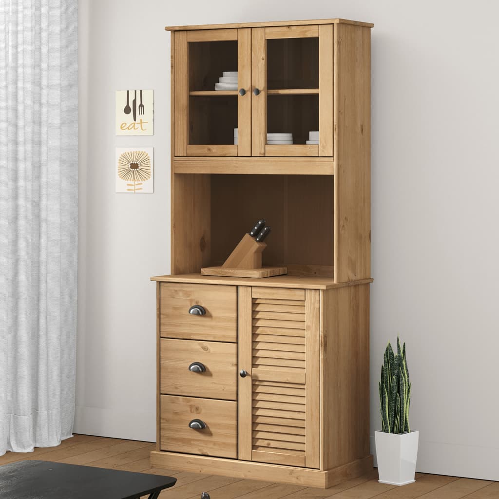 Buffet haut VIGO 78x40x175 cm bois massif de pin - XIOS