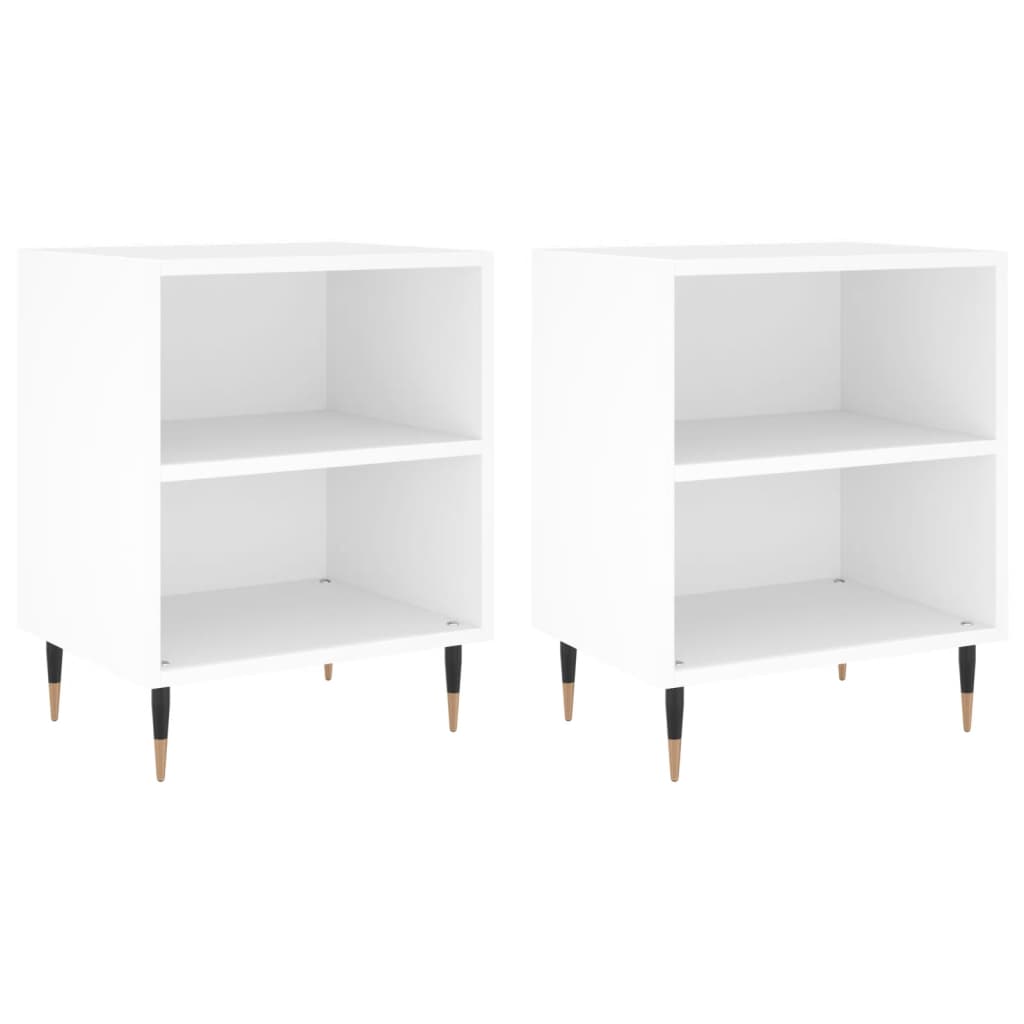 Tables de chevet 2 pcs blanc 40x30x50 cm bois d'ingénierie - XIOS