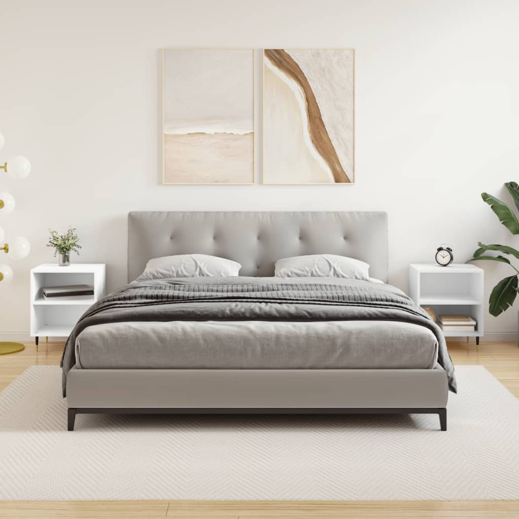 Tables de chevet 2 pcs blanc 40x30x50 cm bois d'ingénierie - XIOS