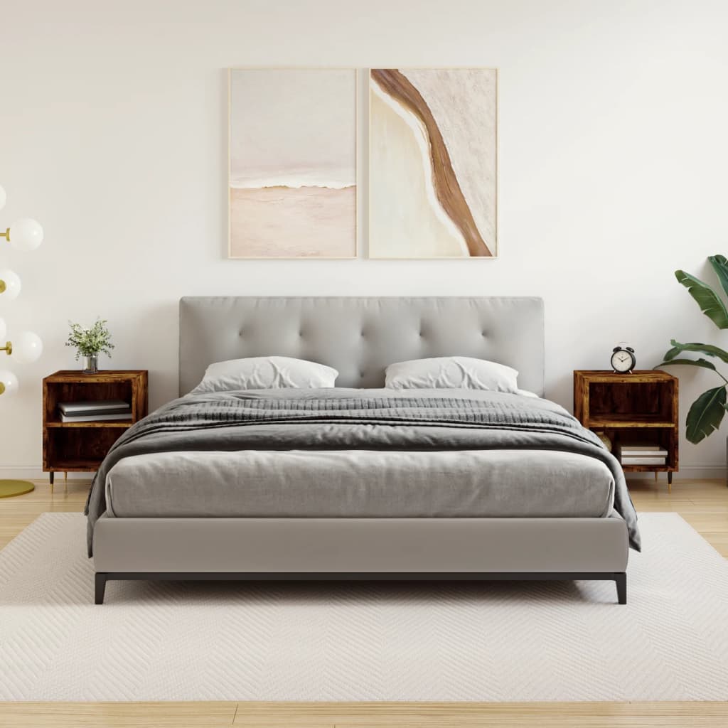 Tables de chevet 2 pcs chêne fumé 40x30x50 cm bois d'ingénierie - XIOS