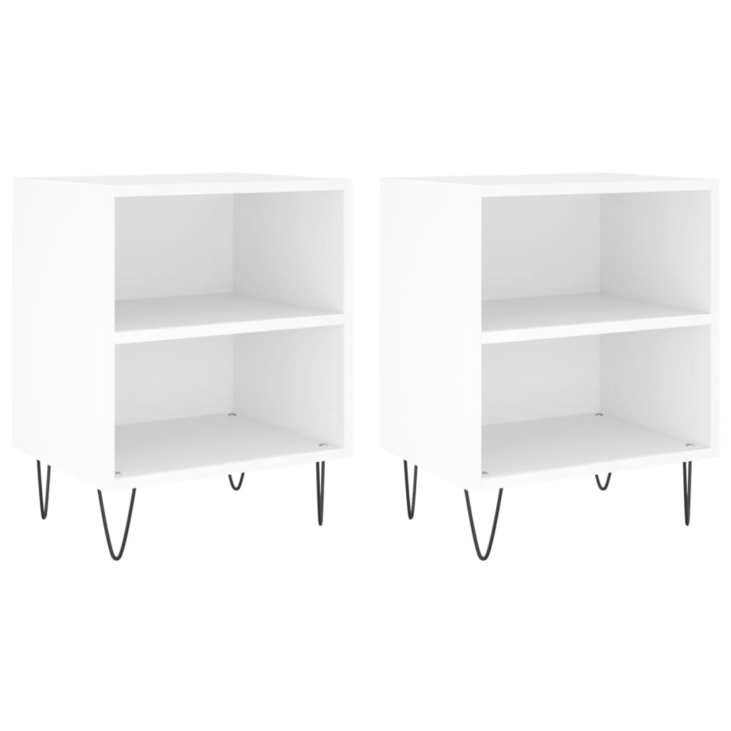 Tables de chevet 2 pcs blanc 40x30x50 cm bois d'ingénierie - XIOS