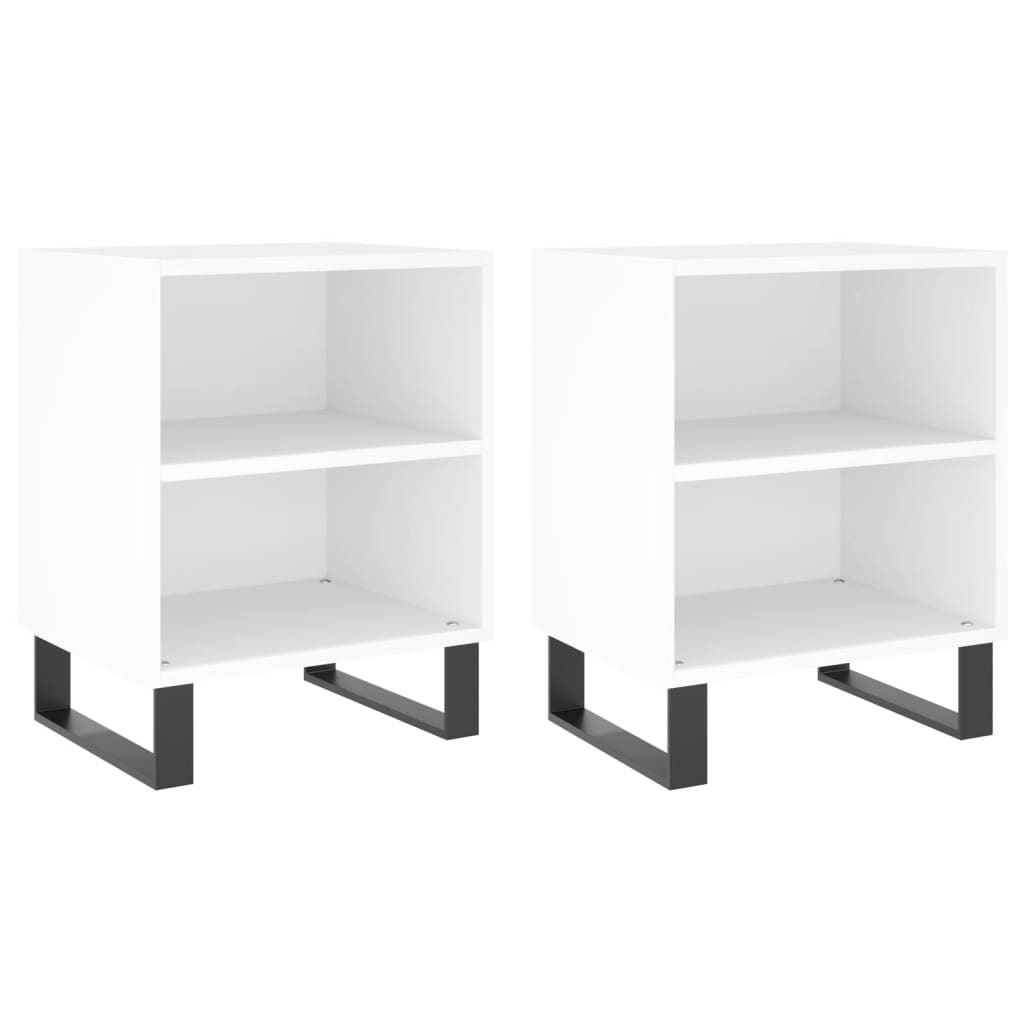 Tables de chevet 2 pcs blanc 40x30x50 cm bois d'ingénierie - XIOS