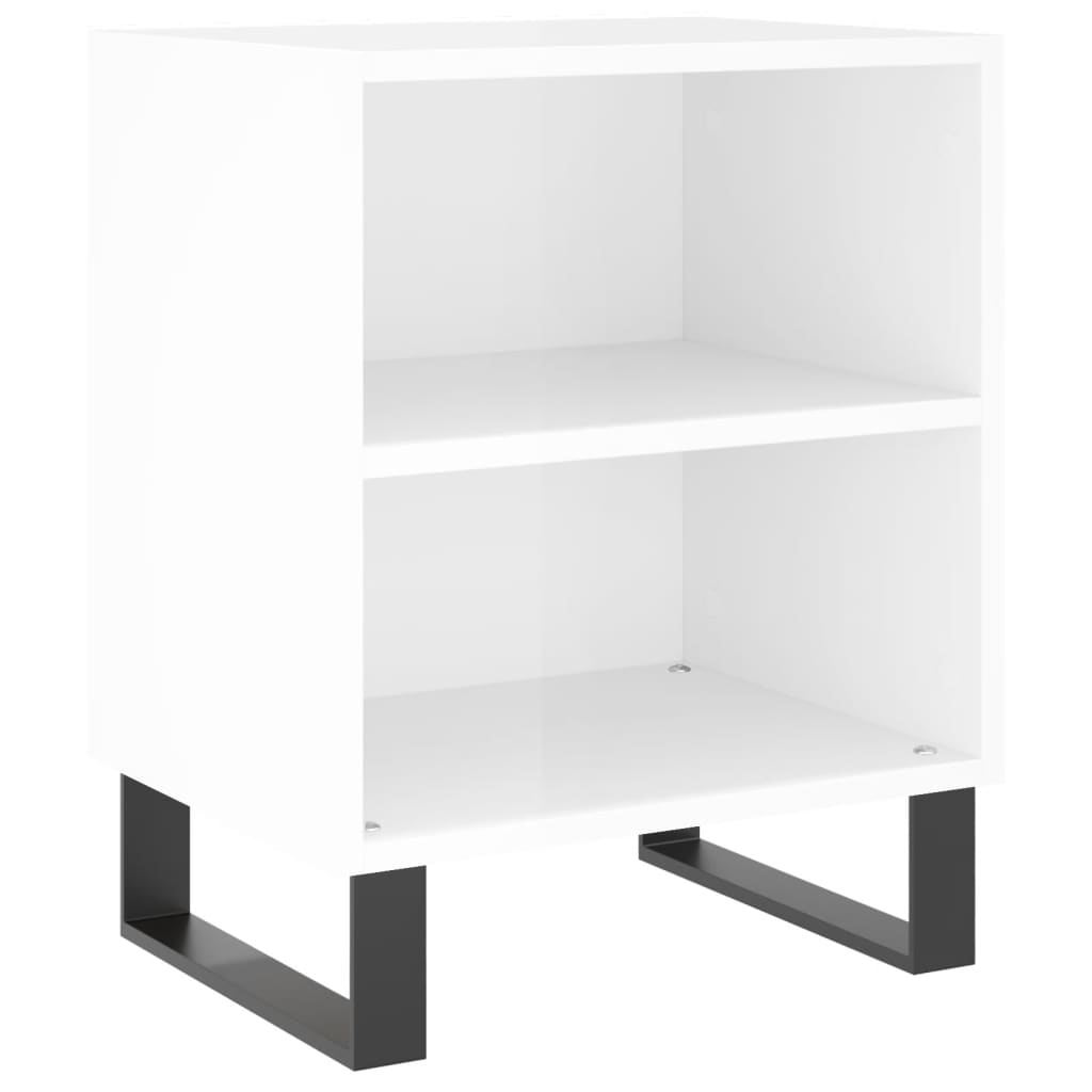 Tables de chevet 2pcs blanc brillant 40x30x50cm bois ingénierie - XIOS